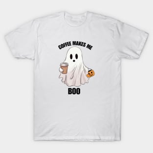 Ghost Coffee Halloween Funny Shirt Boo T-Shirt